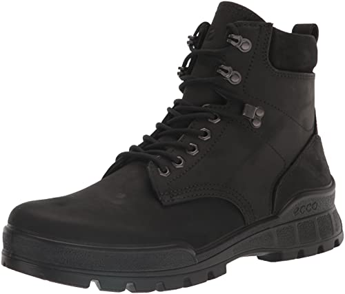 ECCO Men's Track 25 Waterproof Plain Toe Tie Hiking Boot, Black Nubuck, 9-9.5