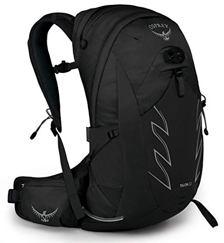 Osprey Talon 22L Men's Hiking Backpack with Hipbelt, Stealth Black, S/M