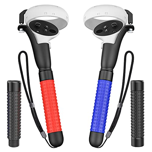 HUIUKE VR Game Handle Accessories for Quest 2 Controllers, Extension Grips for Playing Beat Saber Gorilla Tag Long Arms, VR Handle Attachments Compatible with Playing VR Games