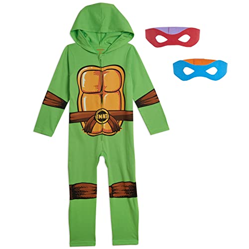 Teenage Mutant Ninja Turtles Little Boys Zip Up Cosplay Costume Coverall and Masks 6
