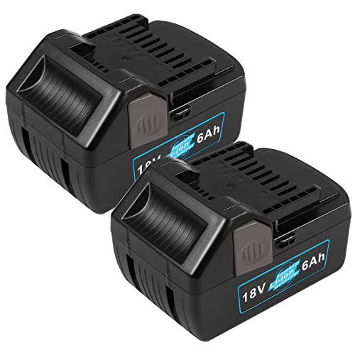 [2Pack] Upgraded 6.0 Ah High-Output 18V Battery for Hitachi 18-Volt Tools 339782 BSL1830C BSL1815X BSL1815S BSL1830 330139 330557 Also for Metabo HPT 18V Battery