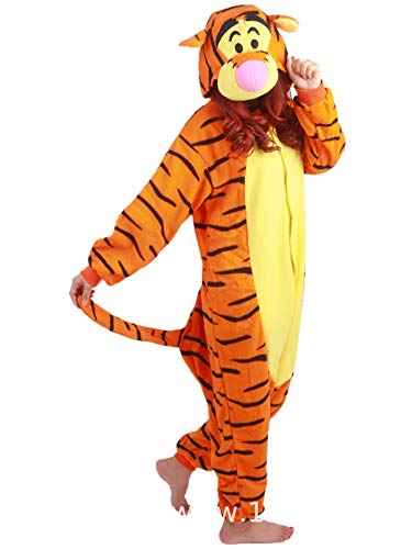 LACOLOCA Tiger Animal Adult Onesie Unisex One-Piece Cosplay Costume Pajamas For Men Women Tiger M