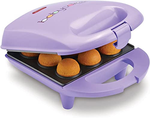 Babycakes Mini Cake Pop Maker by Select Brands - Easy-to-Use Cake Pop Machine - Cake Pop Recipes Included - Non-stick Coating, Non-skid Feet and Power Light - 9 Cake Pops