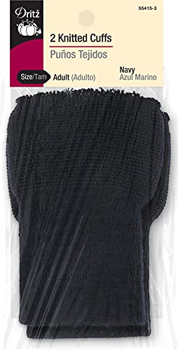 Dritz, Adult Size, 2 Count, Navy Knitted Cuffs