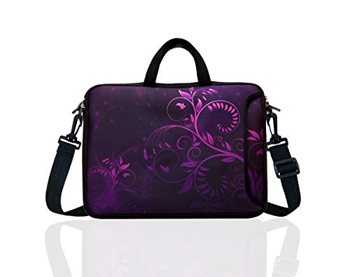 10-Inch Laptop Shoulder Bag Sleeve Case with padded handle for 9.6” 9.7' 10' 10.1' 10.5' Ipad/Netbook/Tablet/Reader (Purple)