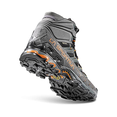 La Sportiva Mens Ultra Raptor II Mid GTX Hiking Shoe, Carbon/Hawaiian Sun, 10.5-11