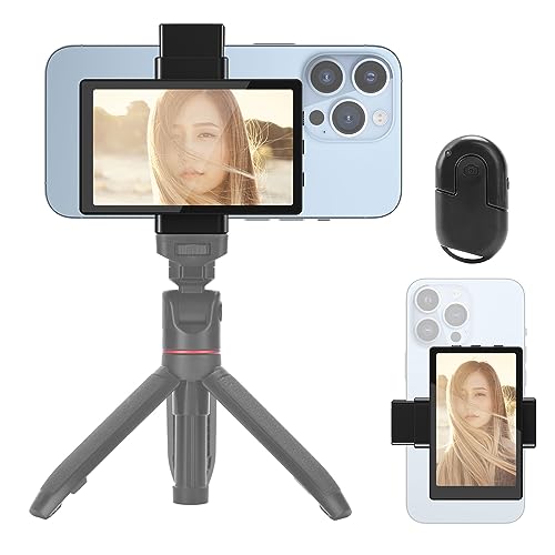 Newmowa Phone Vlog Selfie Monitor Screen, Magnetic Phone Holder Clip Mount, Using Phone Rear Camera for Selfie Vlog Live Stream TikTok, Compatible with iPhone (Only Supports 1080P Recording)