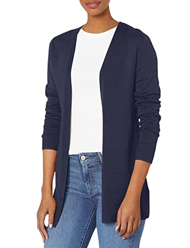 Amazon Essentials Women's Lightweight Open-Front Cardigan Sweater (Available in Plus Size), Navy, Small
