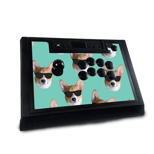 Gaming Skin Compatible with Hori Fighting Stick Alpha (PS5, PS4, PC) - Cool Corgi - Premium 3M Vinyl Protective Wrap Decal Cover - Easy to Apply | Crafted in The USA by MightySkins