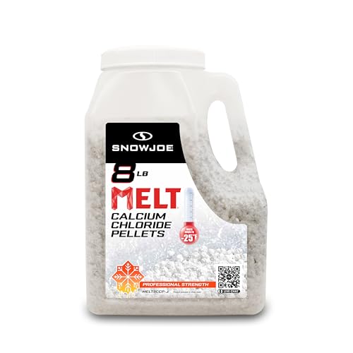 Snow Joe MELT8CCP-J Calcium Chloride Pellets Ice Melter, 8-Pound Jug, White