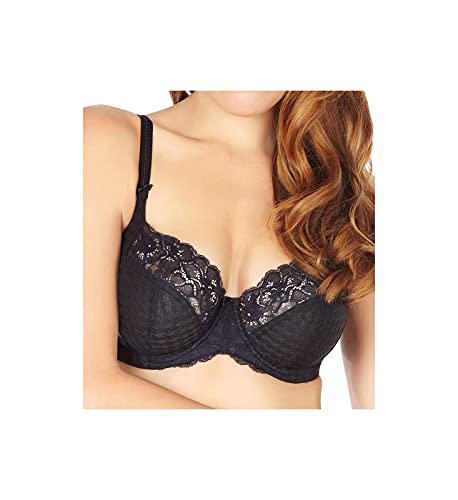 Panache Plus Size Women's Envy Balconnette Stretch Lace Bra, Black, 36GG