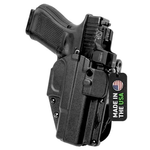 Alien Gear Rapid Force Level 2 Retention Slim Holster - Outside The Waistband (OWB) for a Glock 19 - Locking Belt Slide Duty Holster w/QDS - Right Hand - No Light