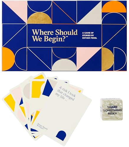 ESTHER PEREL Where Should We Begin Game of Stories - Conversation Cards for Couples, Friends, & Co-Workers - Interactive Couples Game w/ 200 Cards, & Dice - 2-6 Player Card Games for Couples
