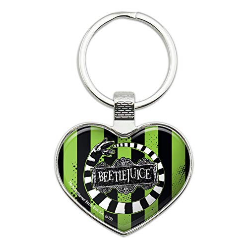 GRAPHICS & MORE Beetlejuice Beetle Worm Keychain Heart Love Metal Key Chain Ring