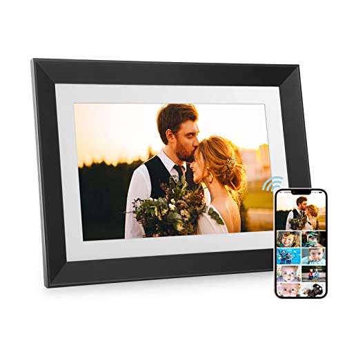 Digital Picture Frame - Benibela 10.1 Inch WiFi AI Smart Electronic Digital Photo Frame, Touch Screen, 32GB, Auto-Rotate, AI Recognition, 2 Filter Modes, Share Video via Email App USB, Wall Mountable