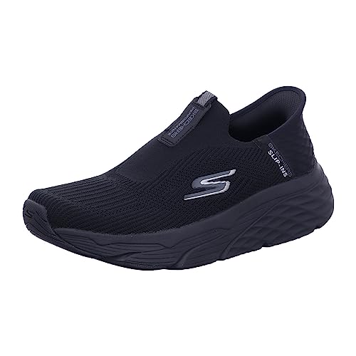 Skechers Men's Max Cushioning Slip-Ins-Athletic Slip-On Running Walking Shoes with Memory Foam Sneaker, Black, 11