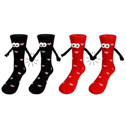 ANOTION Valentines Day Gifts - Valentines Socks Hand Holding Socks Mens Valentines Gifts Couple Gifts Bestie Gifts for Women