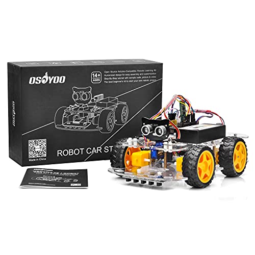 OSOYOO Robot Car Starter Kit for R3 | STEM Remote Controlled Educational Motorized Robotics for Building Programming Learning How to Code | IOT Mechanical DIY Coding for Teens Adults