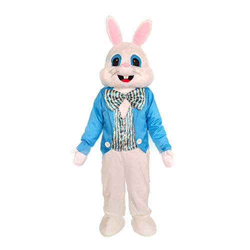 New Easter Bunny Costume Adult Rabbit Halloween Mascot Costume Fancy Dress Blue