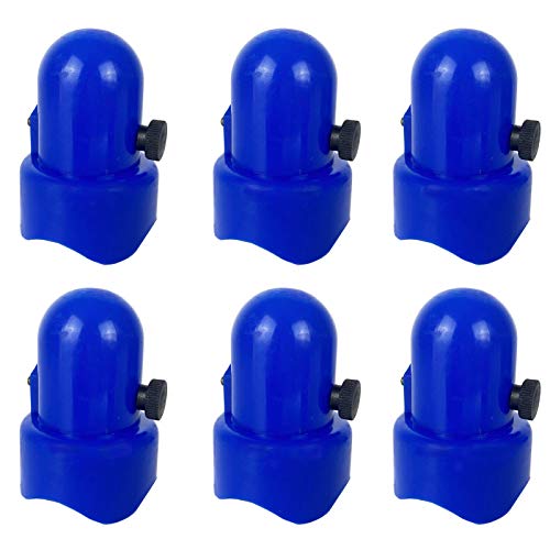 MSSVIGING Large Trampoline Enclosure Pole Caps with Screw-in Bolts, Only Fit for Pole 1.5 Inch Diameter, 6 Piece, Blue