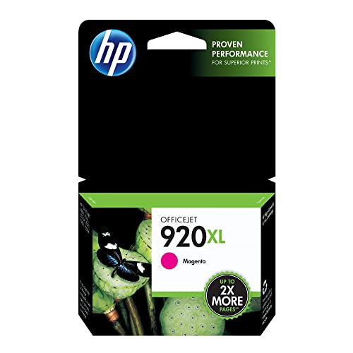 HP 920XL Magenta High-yield Ink Cartridge | Works with HP OfficeJet 6000, 6500, 7000, 7500 Series | CD973AN