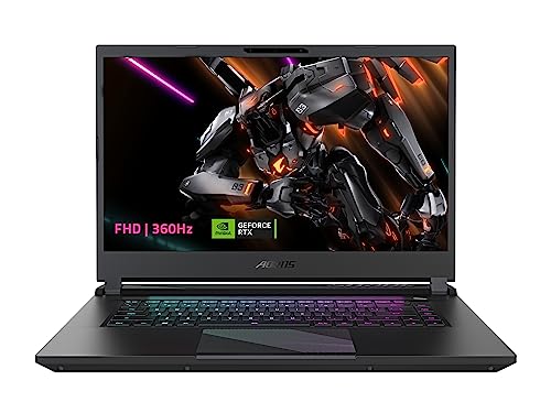 GIGABYTE AORUS 15: 15.6' 16:9 Thin Bezel FHD 1920x1080 360Hz, NVIDIA GeForce RTX 4050 Laptop GPU 6GB GDDR6, Intel Core i5-12500H, 8GB DDR5 RAM, 512GB SSD, Win11 Home (AORUS 15 9MF-E2US583SH), Black