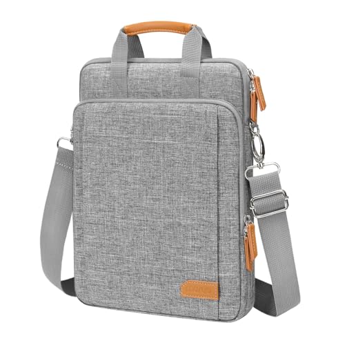 MOSISO 360 Protective Laptop Bag, 15.6 inch Vertical Computer Bag Compatible with MacBook Pro 16 inch, HP, Dell, Lenovo, Asus Notebook with Shoulder Strap & Front Raised & Vertical Pockets, Gray