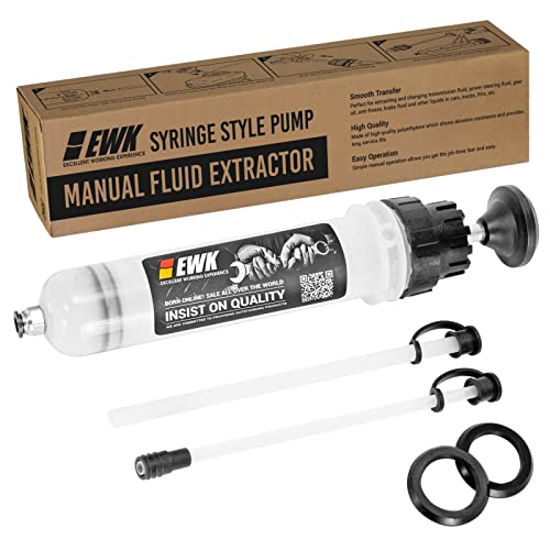 EWK 200ml Manual Fluid Extractor, Vacuum Oil Syringe Change Pump for Automotive Fluids Evacuation
