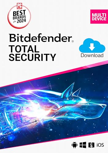 Bitdefender Total Security - 5 Devices | 1 year Subscription | PC/Mac | Activation Code by email