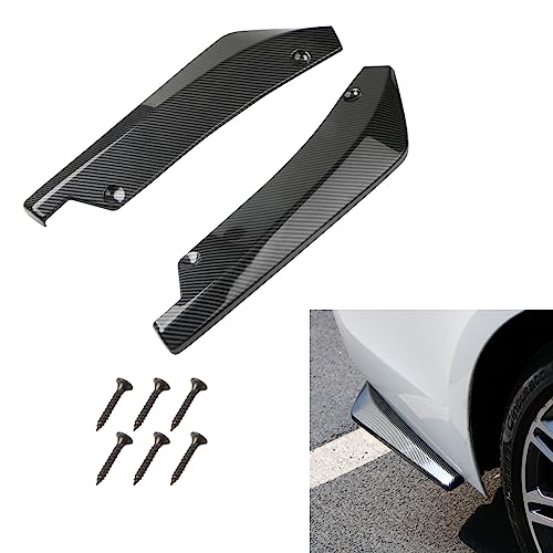 2Pcs Rear Bumper Diffuser Spoilers for Cars, Rear Bumper Canard Diffuser Splitter Protector, Universal Rear Bumper Lip Splitter Diffuser Spoiler Kit Exterior Decorations for Car (Carbon Fibre)