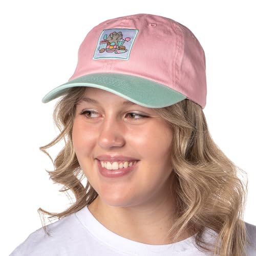 Pusheen The Cat Hat Snacks and Treats Adjustable Cap Hat for Women Pink