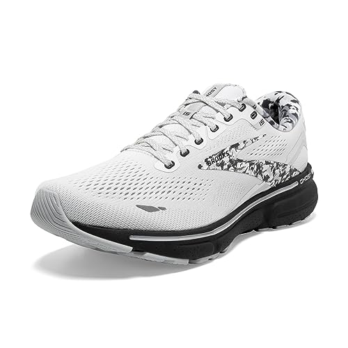 Brooks Women's Ghost 15 Neutral Running Shoe - White/Ebony/Oyster - 10 Medium