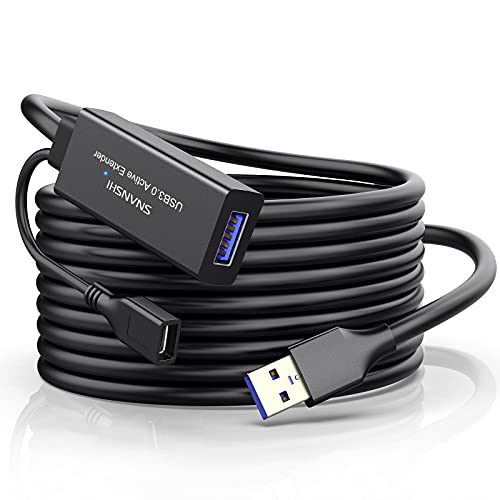 SNANSHI Active USB 3.0 Extension Cable 20 ft, Active USB Extension Cable with Signal Booster Compatible with Oculus Rift, Oculus Quest/Quest 2 VR, Xbox one, Keyboard,Flash Drive etc.