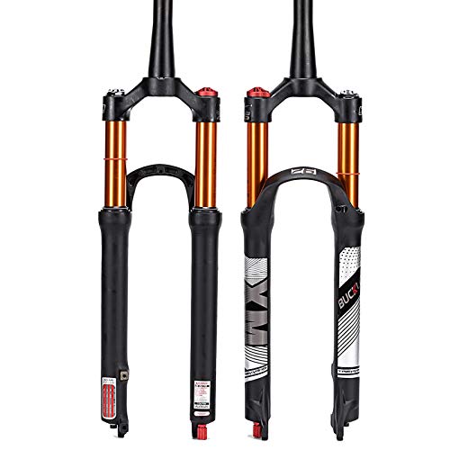 BUCKLOS 26/27.5/29 Travel 120mm MTB Air Suspension Fork, Rebound Adjust 1 1/8 Straight/Tapered Tube QR 9mm Manual/Remote Lockout XC AM Ultralight Mountain Bike Front Forks