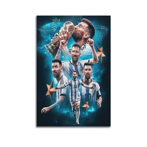 VCLUST Messi Poster Soccer Poster Art Decor Painting Aesthetic Wall Art Canvas for Bedroom Decor 16x24inch(40x60cm)