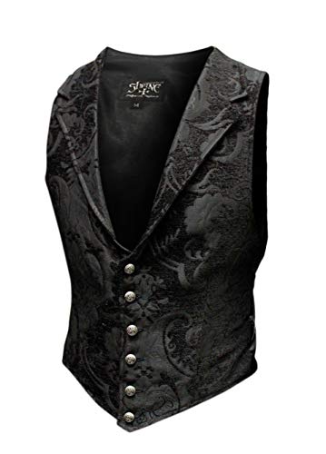 Shrine Men's Victorian Gothic Formal Aristocrat Vest Black Tapestry (Large)