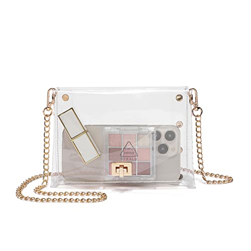 MOETYANG Clear Purse Stadium Approved for Women, Small Clear Crossbody Bag Fashion, Cute See Through Clutch Mini Shoulder Bag