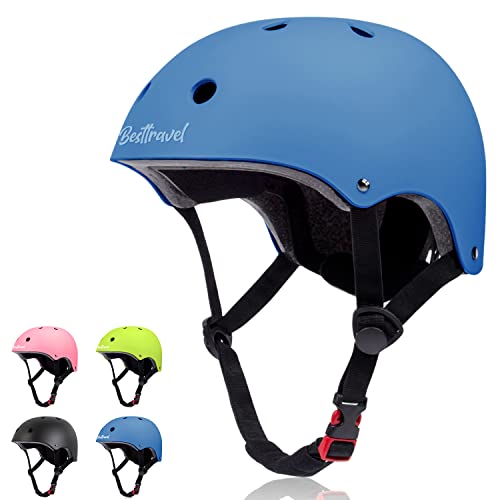 Besttravel Kids Helmet, Toddler Helmet Adjustable Toddler Bike Helmet Ages 3-8 Years Old Boys Girls Multi-Sports Safety (Blue)