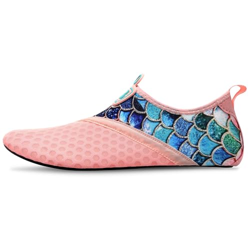 BARERUN Water Sports Shoes Barefoot Quick-Dry Aqua Yoga Socks Slip-on for Men Women Pink 6.5-7.5 Women 5-6 Men