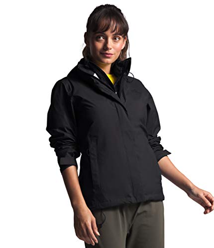 THE NORTH FACE Women’s Venture 2 Waterproof Hooded Rain Jacket (Standard and Plus Size), TNF Black/TNF Black, X-large