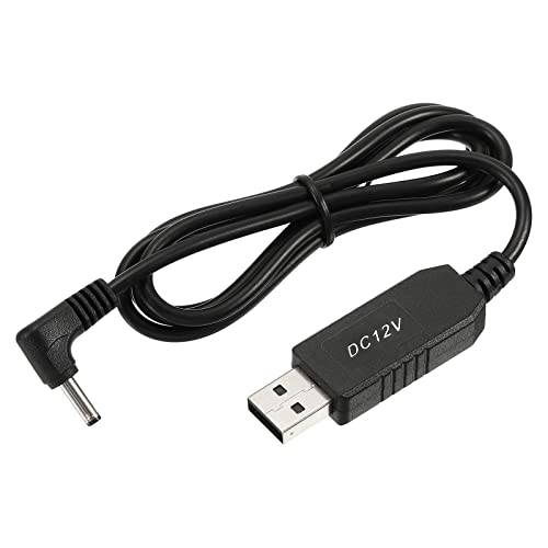 YOKIVE DC 5V to DC 12V USB Step Up Voltage Converter, Power Cable with DC Elbow Jack 3.5mm x 1.35mm,Great for Routers, Car Driving Recorder (Black, 6W 1A)