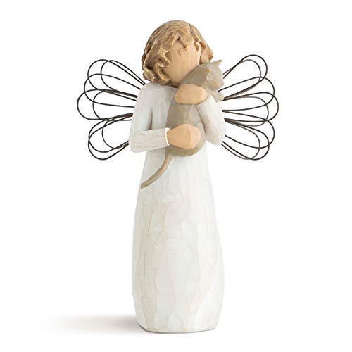 Willow Tree with affection Angel, I Love Our Friendship!, Gift to Celebrate Loving Pets and Cat Lovers, Sculpted Hand-Painted Figurine