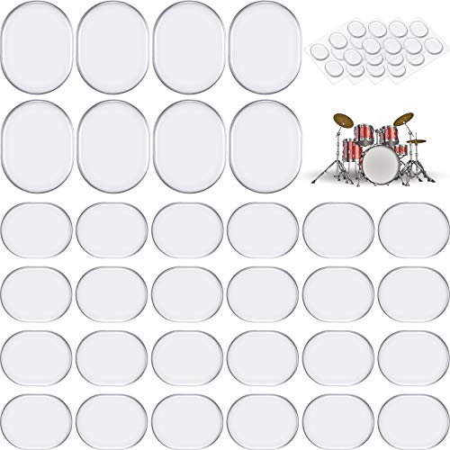 48 Pieces Drum Dampeners Gel Pads Silicone Drum Silencers Soft Drum Dampening Gel Pads Drum Mute Pads for Drums Tone Control (Transparent)