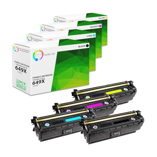 TCT Premium Compatible Toner Cartridge Replacement for HP 649X 648A CE260X CE261A CE262A CE263A High Yield Works with HP Color Laserjet CP4520 Printers (Black, Cyan, Magenta, Yellow) - 4 Pack