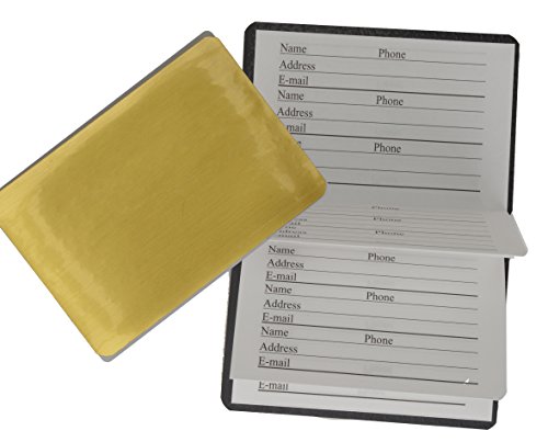 Credit Card Size Address Book Accordion Style with Magnetic Closure (Gold)