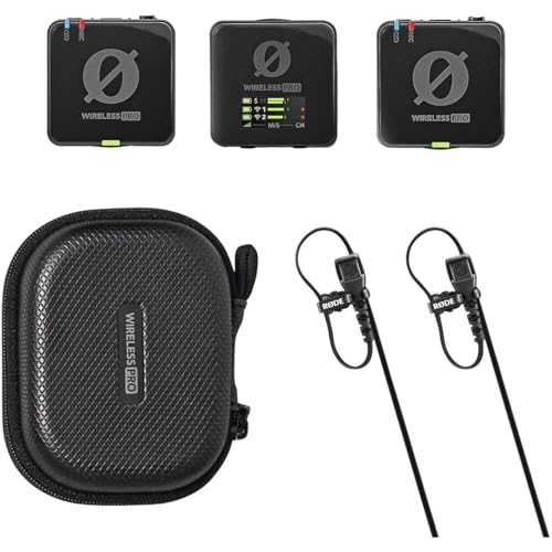 RODE Wireless PRO Compact Wireless Microphone System with Timecode, 32-bit Float On-board Recording, 2 Lavalier Microphones and Smart Charge Case for Filmmaking and Content Creation