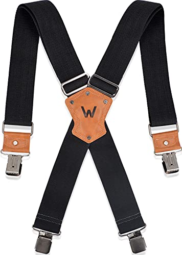 WELKINLAND 20Inch Suspenders for men heavy duty, Men's suspenders, Big Black suspenders, Suspenders for men, Black suspenders men for jeans, Heavy Duty suspenders for men, Work suspenders for men