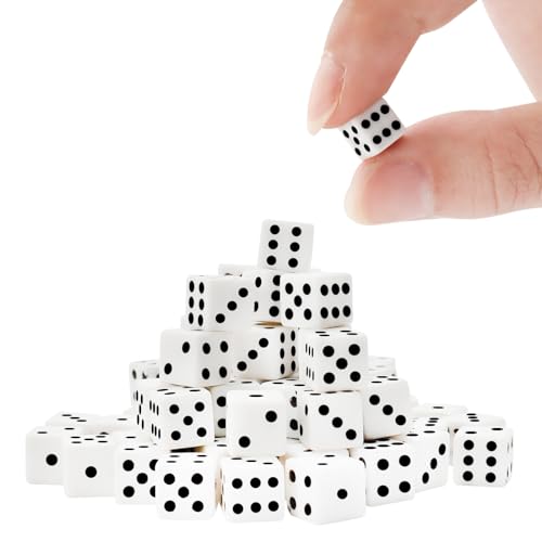 300 Pieces Dices Set Mini Dice 6 Sided Game Dices Tiny Square Corner Dice (0.27 Inch/7mm)