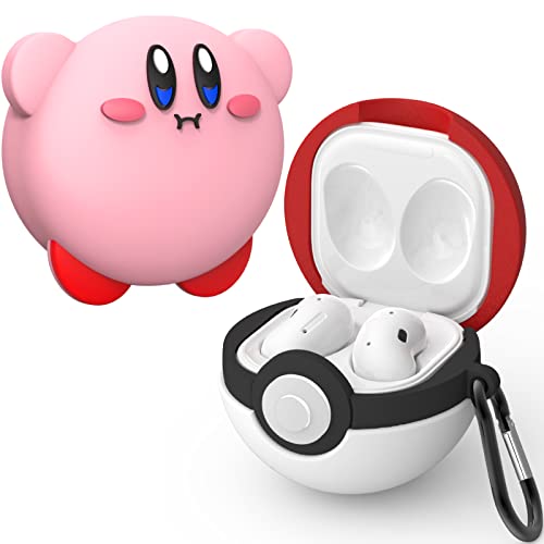 [2Pack] Cute Cover for Samsung Galaxy Buds 2 pro case(2022)/Buds FE case(2023)/Buds 2 case(2021)/Buds pro case(2021)/Buds Live case(2020),3D Cartoon Anime Silicone Protective Cover