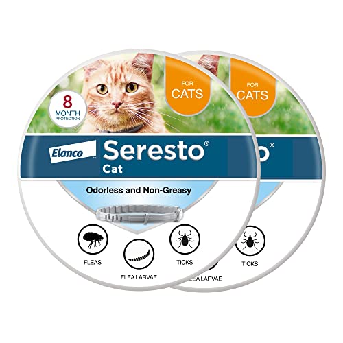 Seresto Cat Vet-Recommended Flea & Tick Treatment & Prevention Collar for Cats, 8 Months Protection | 2-Pack